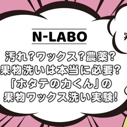 ホタテの力果物のワックス洗い実験